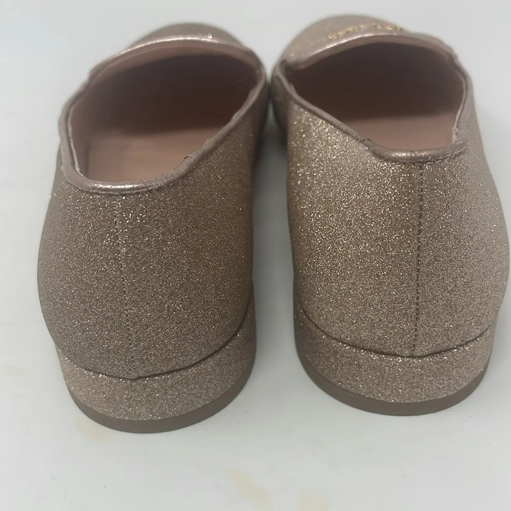 Kate Spade Gold Glitter Loafers Size 6